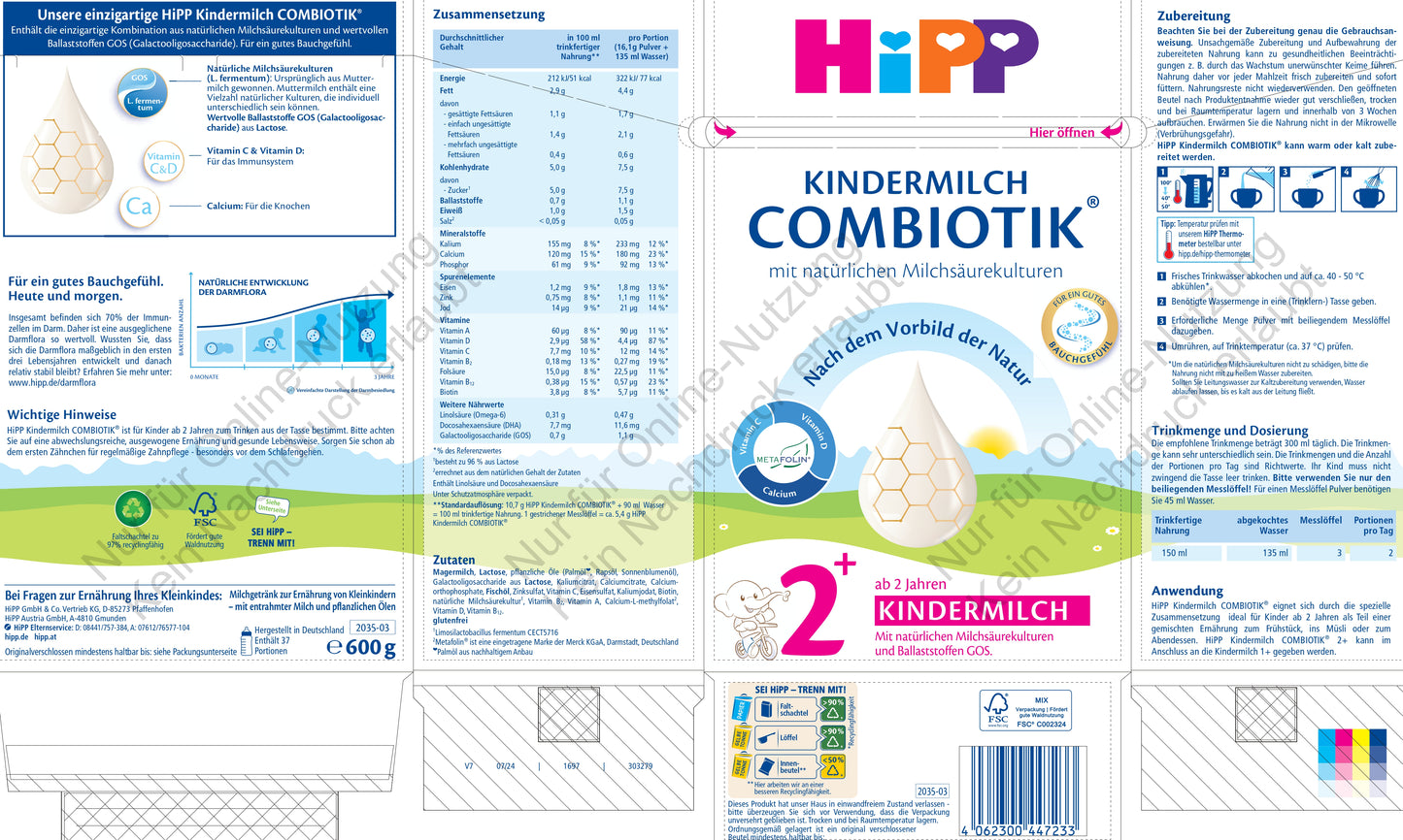 HiPP KINDERMILCH COMBIOTIK® 2+ (600g)