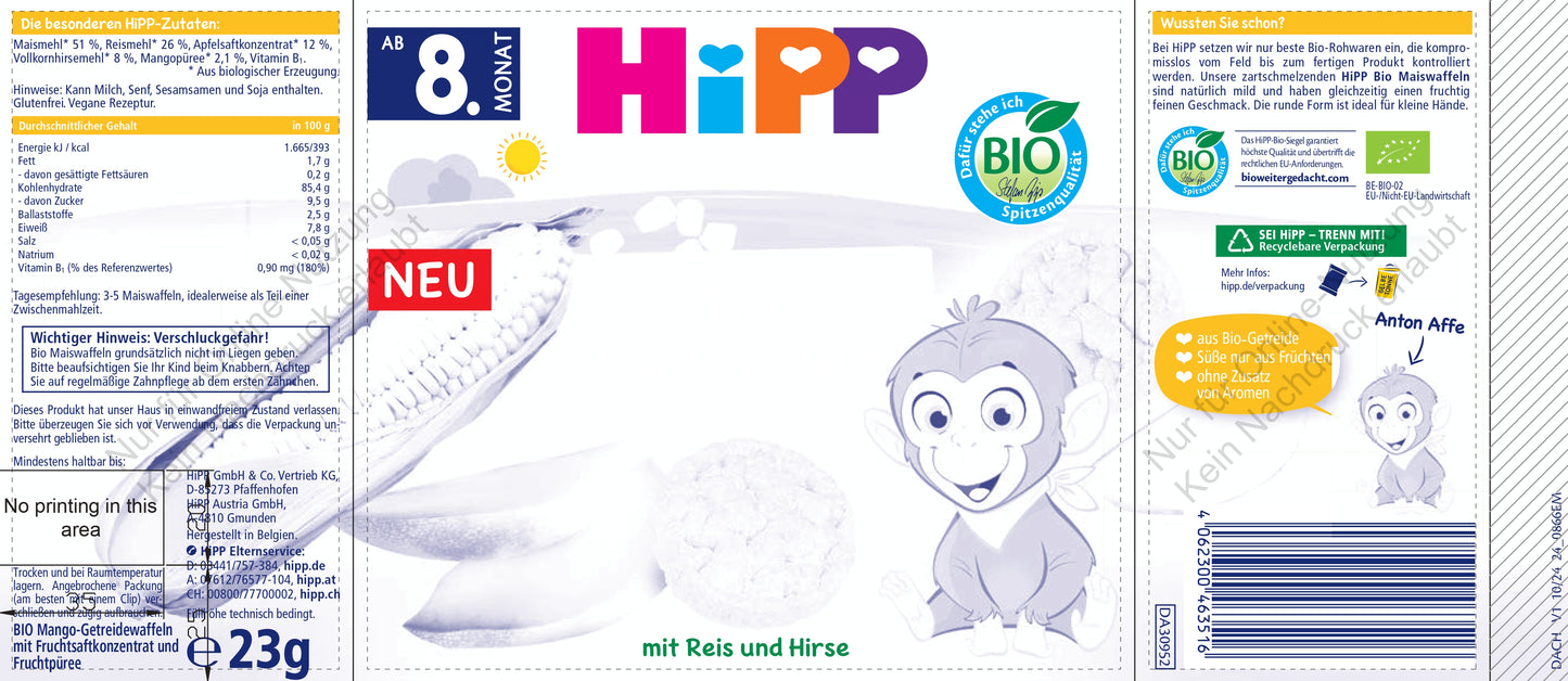HiPP Organic Corn Waffles Mango (23g)