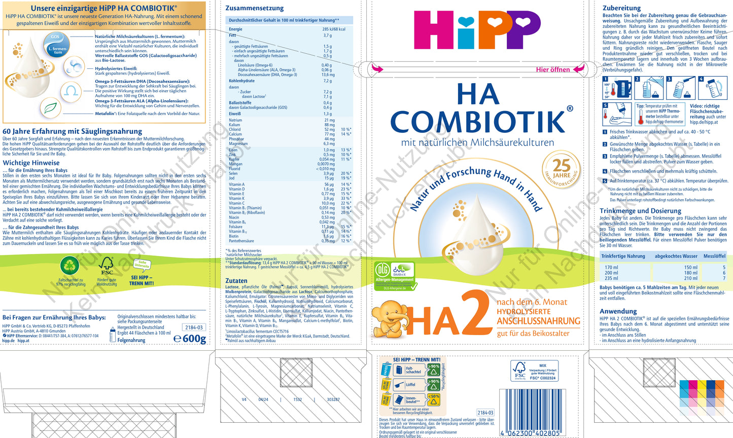 HiPP HA 2 COMBIOTIK® (600g)