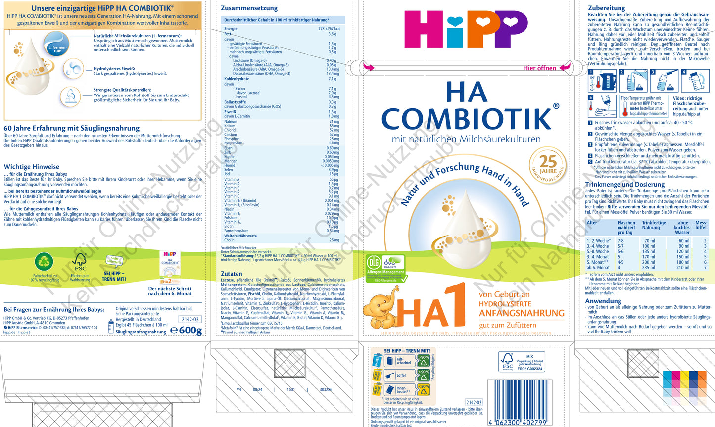 HiPP HA 1 COMBIOTIK® (600g)