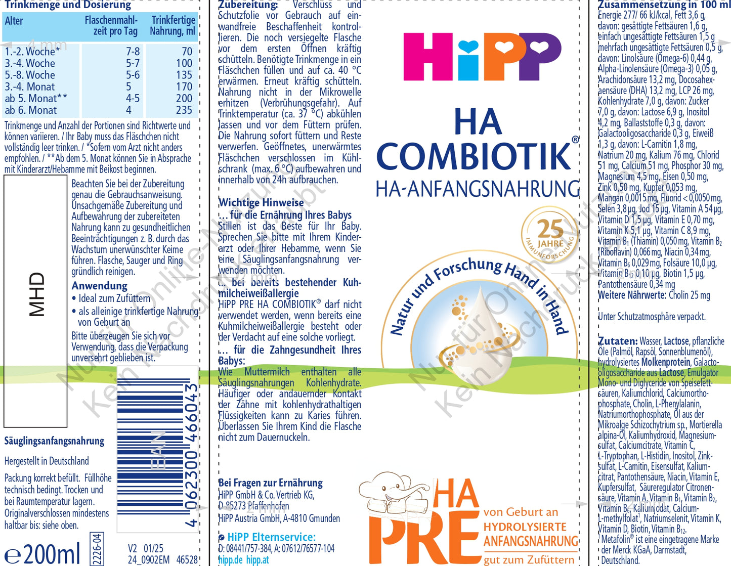 HiPP PRE HA COMBIOTIK® trinkfertig (6x200ml)