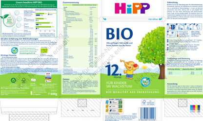 HiPP BIO KINDERMILCH 12M(600g)
