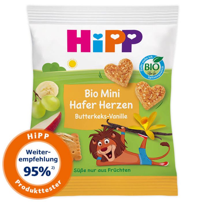 HiPP Organic Mini Oat Hearts Butter Biscuit Vanilla (40g)