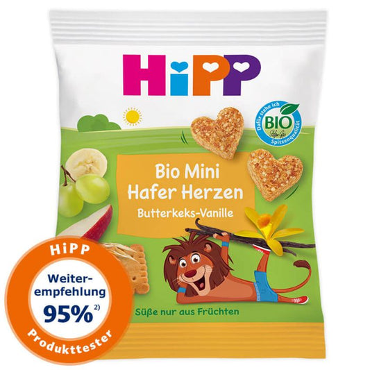 HiPP Organic Mini Oat Hearts Butter Biscuit Vanilla (40g)