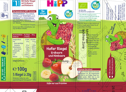 HiPP Turtle Oat Bar Strawberry and Raspberry (5x20g)