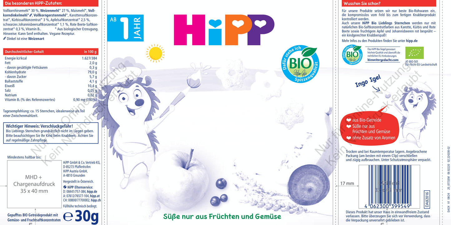 HiPP Organic Favorite Stars (30g)
