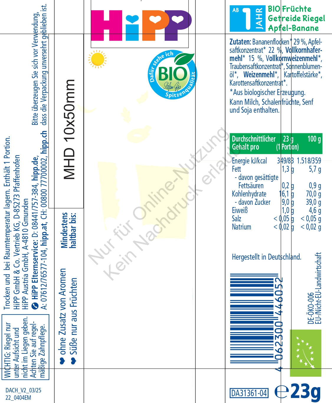 HiPP Giraffe Bar Apple-Banana (23g)