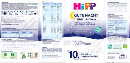 HiPP Gute Nacht Milch-Getreide-Mahlzeit (525g)