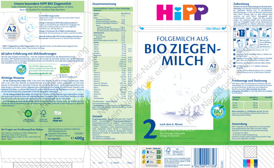 HiPP® BIO GOAT MILK FORMULA (Ziegenmilch) Stage 2